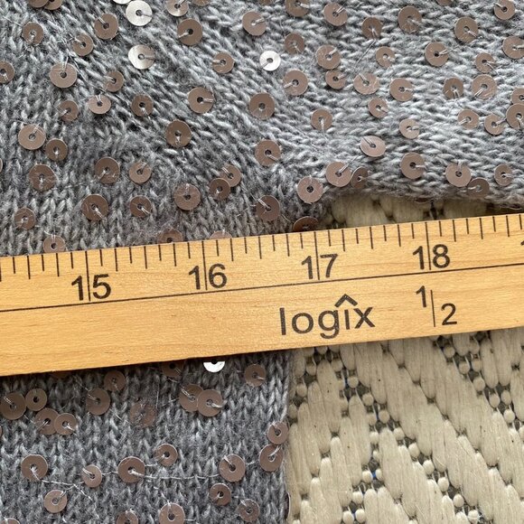 NWOT J Crew Womens Mohair Blend Sweater Size XS Gray Sequins Embellished HOLIDAY - Picture 10 of 11